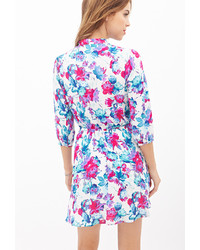 Forever 21 Watercolor Floral Shirt Dress