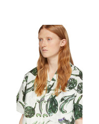 Jacquemus Off White And Green Linen La Chemise Jean Shirt