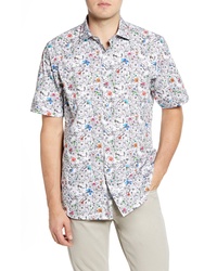 Bugatchi Classic Fit Floral Short Sleeve Button Up Shirt