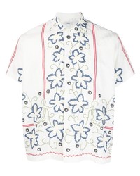 Bode Cornflower Cross Stitch Shirt