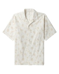 Sunflower Floral Embroidery Short Sleeve Shirt