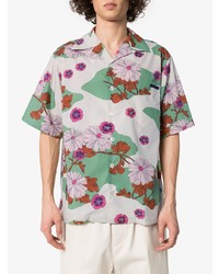 Prada Floral Print Cotton Bowling Shirt