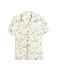 Topman Floral Print Short Sleeve Button Up Shirt