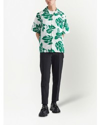 Prada Leaf Print Short Sleeve Shirt