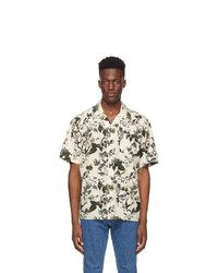 Norse Projects Off White Floral Print Carsten Short Sleeve Shirt