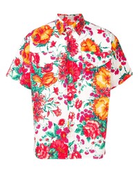 MSGM Short Sleeved Floral Print Shirt