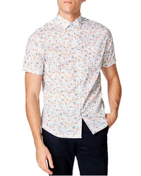 Good Man Brand Slim Fit Floral Print Short Sleeve Button Up Shirt