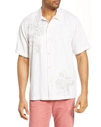 Tommy Bahama Vicenco Vines Classic Fit Embroidered Silk Button Up Camp Shirt