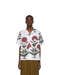 Bode White Chrysanthemum Bowling Shirt