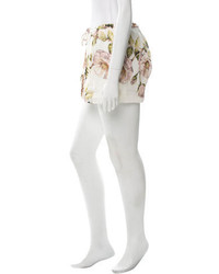 Haute Hippie Floral Printed Silk Shorts