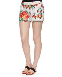 Joie Lanina Floral Ikat Printed Shorts Porcelain