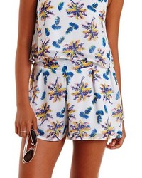 Charlotte Russe Tropical Print High Waisted Shorts