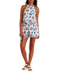 Charlotte Russe Tropical Print High Waisted Shorts