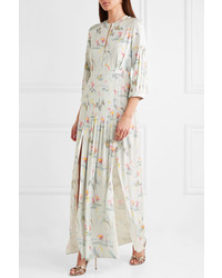 Vilshenko Eloise Floral Print Silk Maxi Dress