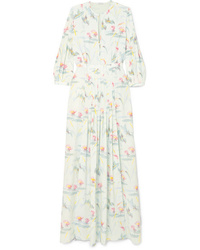 Vilshenko Eloise Floral Print Silk Maxi Dress