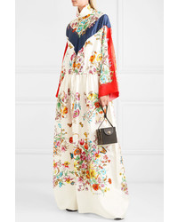 Gucci Floral Print Silk Twill Maxi Dress