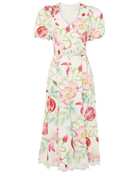 Andrew Gn Floral Print Silk Midi Dress