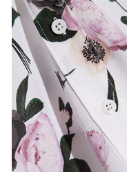 Equipment Leema Floral Print Silk Crepe De Chine Shirt Ivory