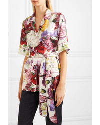 Dolce & Gabbana Floral Print Silk Satin Shirt