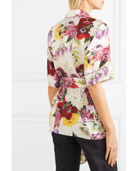 Dolce & Gabbana Floral Print Silk Satin Shirt