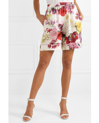 Dolce & Gabbana Floral Print Silk Twill Shorts