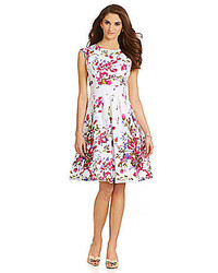 Leslie Fay Floral Print Fit And Flare Dress