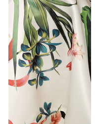 LuLu*s Sunny Centerpiece Cream Floral Print Skater Dress