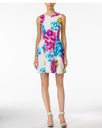 Calvin Klein Sleeveless Floral Print Fit Flare Dress