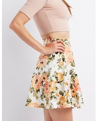 Charlotte Russe Floral Print Skater Skirt