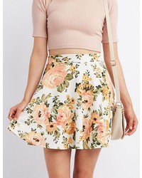 Charlotte Russe Floral Print Skater Skirt