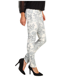 Mavi Jeans Serena Low Rise Super Skinny In White Floral