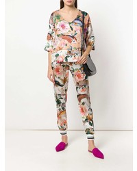 Shirtaporter Floral Fitted Trousers