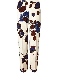 Antonio Marras White Abstract Floral Trousers
