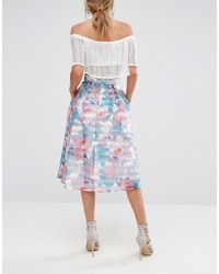 Oasis Digital Floral Midi Skirt