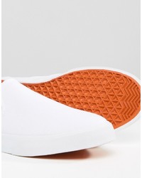 Asos Slip On Sneakers In White With Elastic And Floral Lining