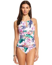 Tommy Bahama Orchid Canopy High Neck Halter One Piece Swimsuit 8153425