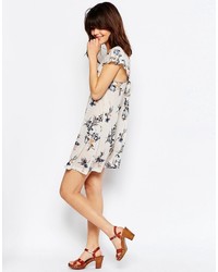 Asos Collection Swing Dress In Pretty Floral With Bow Back