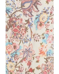 Haute Hippie Floral Print Cold Shoulder Silk Minidress
