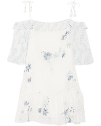 See by Chloe See By Chlo Off The Shoulder Printed Fil Coup Mini Dress Off White