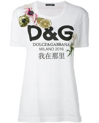Dolce & Gabbana Floral Logo T Shirt