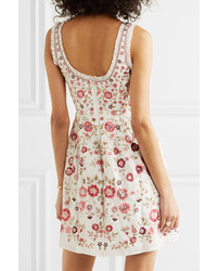 Needle & Thread Floral Romance Ruffled Sequined Tulle Mini Dress