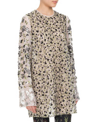 Altuzarra Pandora Sequined Floral Embroidered Tunic White