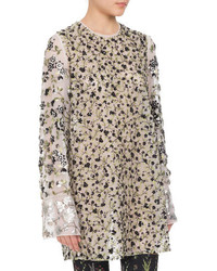 Altuzarra Pandora Sequined Floral Embroidered Tunic White