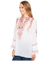 Johnny Was Ross Red Tunic Blouse