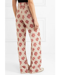 Golden Goose Deluxe Brand Carrie Floral Jacquard Wide Leg Pants