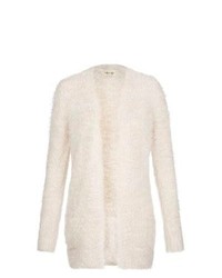 New Look Cream Fluffy Textured Open Front Cardigan
