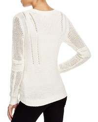 One A Fringed Open Knit Sweater