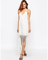 Asos Collection Embroidered Fringed Cami Midi Dress
