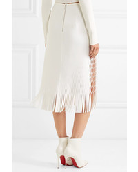 Dion Lee Fringed Cutout Jersey Midi Skirt