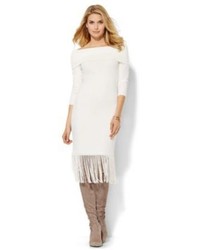 New York & Co. Fringed Midi Sweater Dress